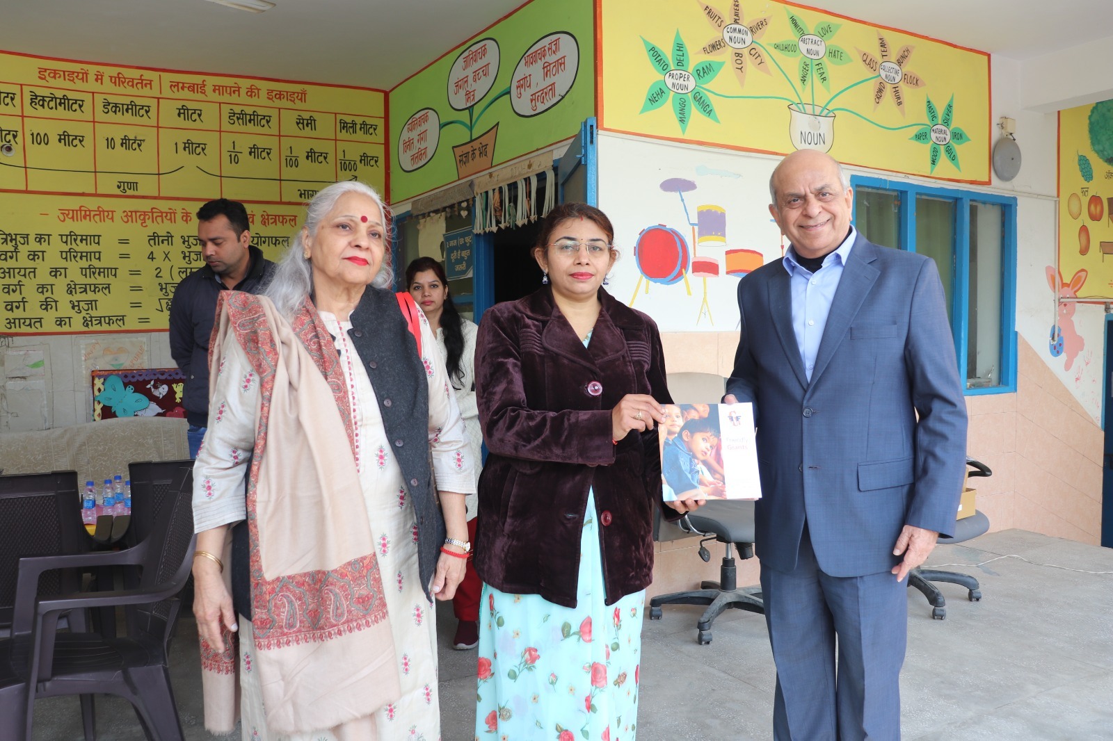 Children receiving uniforms